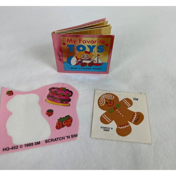 VTG 80s My Favorite Toys Mini Sticker Book Scratch N Sniff Stickers Strawberry G - Picture 1 of 9